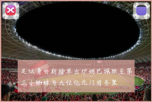足坛身价新榜单出炉姆巴佩跌至第三小蜘蛛与九位亿元门将齐聚